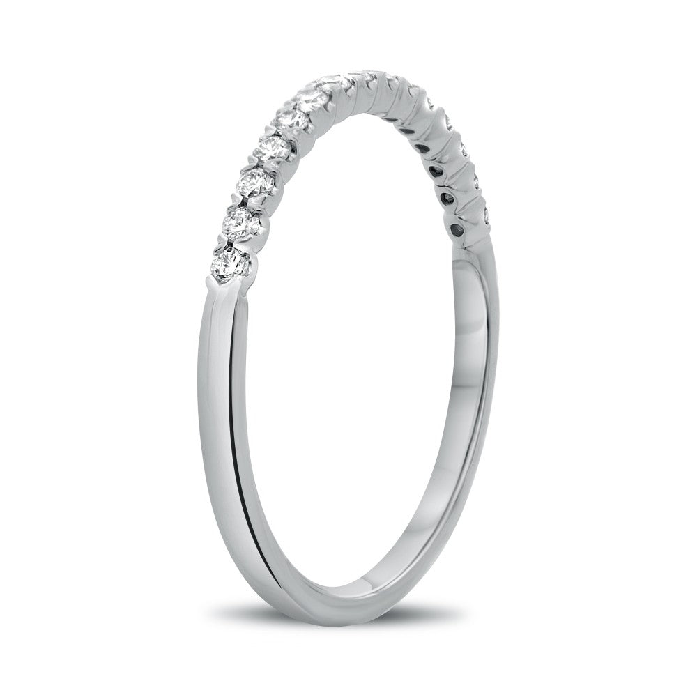 White Gold Fishtail Half Pave Band