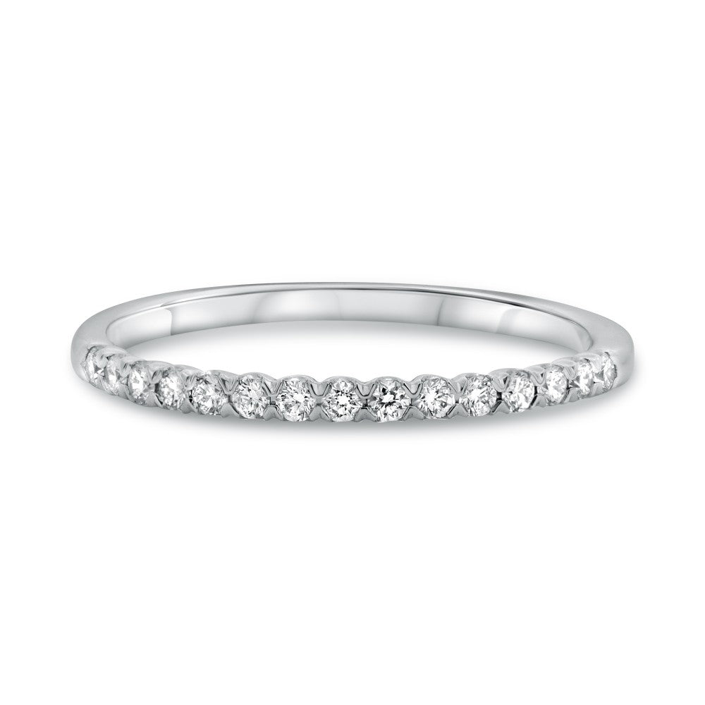 White Gold Fishtail Half Pave Band