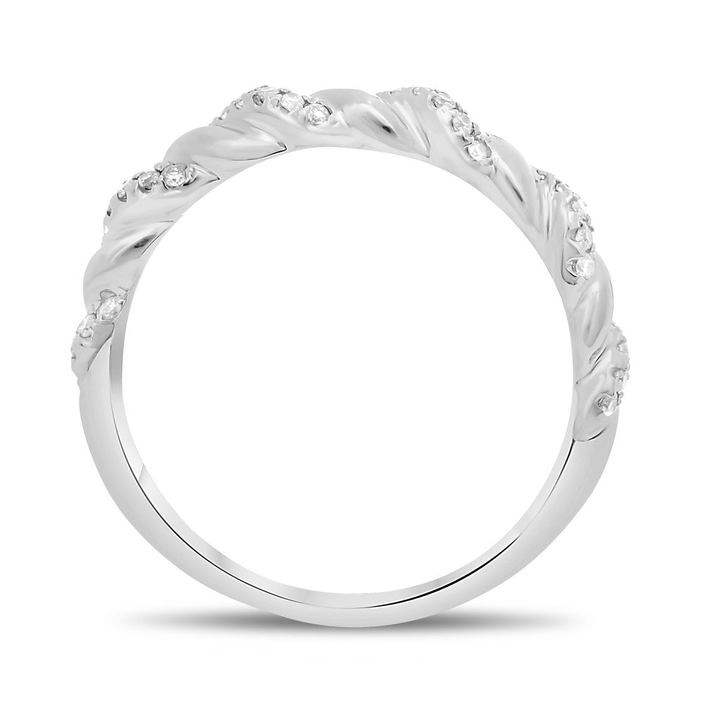 Twisted Diamond Wedding Band
