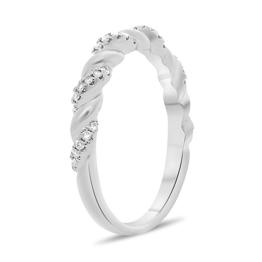 Twisted Diamond Wedding Band