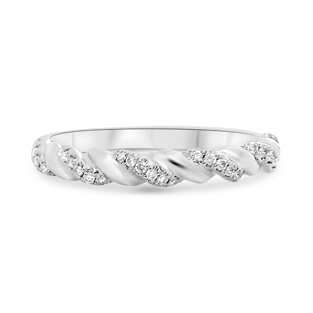 Twisted Diamond Wedding Band