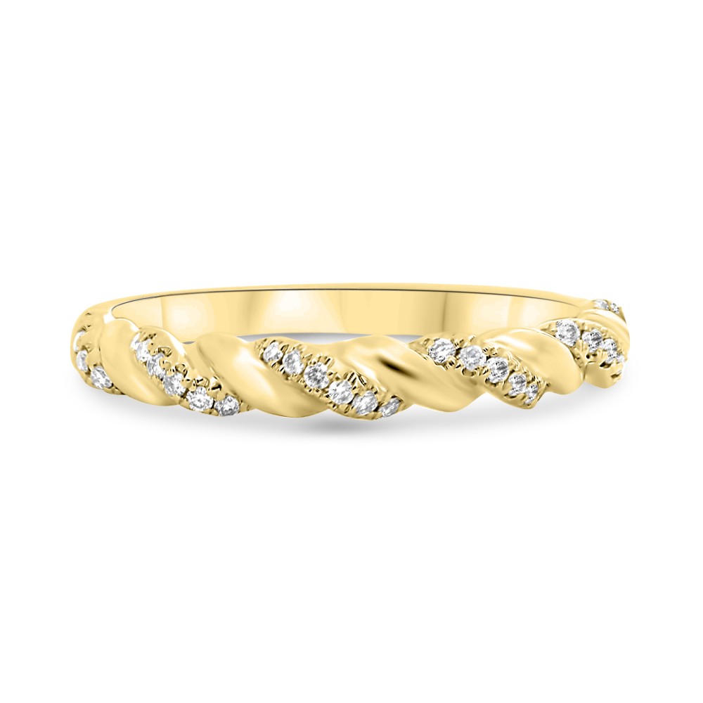 Twisted Diamond Wedding Band