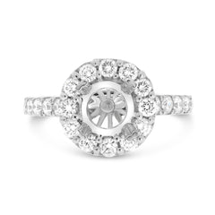 Double Prong Pave Engagement Setting
