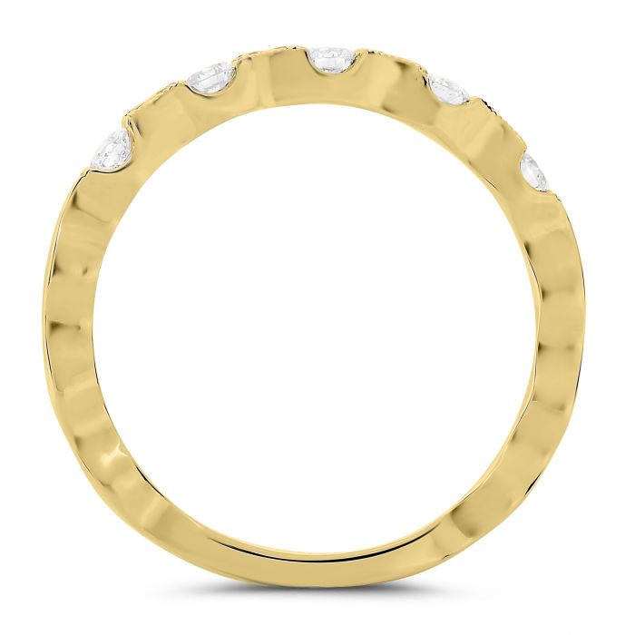 14k Diamond Wavy Band
