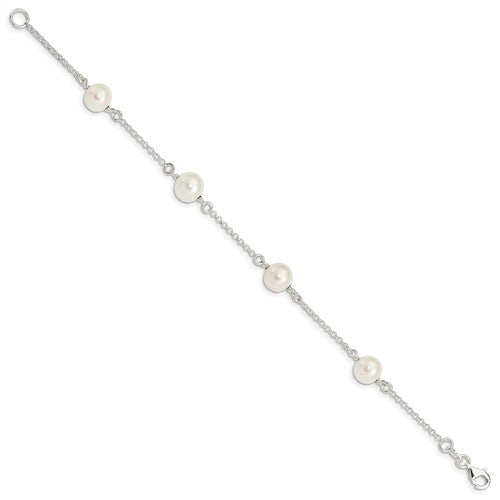 STERLING SILVER AND CULTURED FRESH WATER PEARL BRACELET