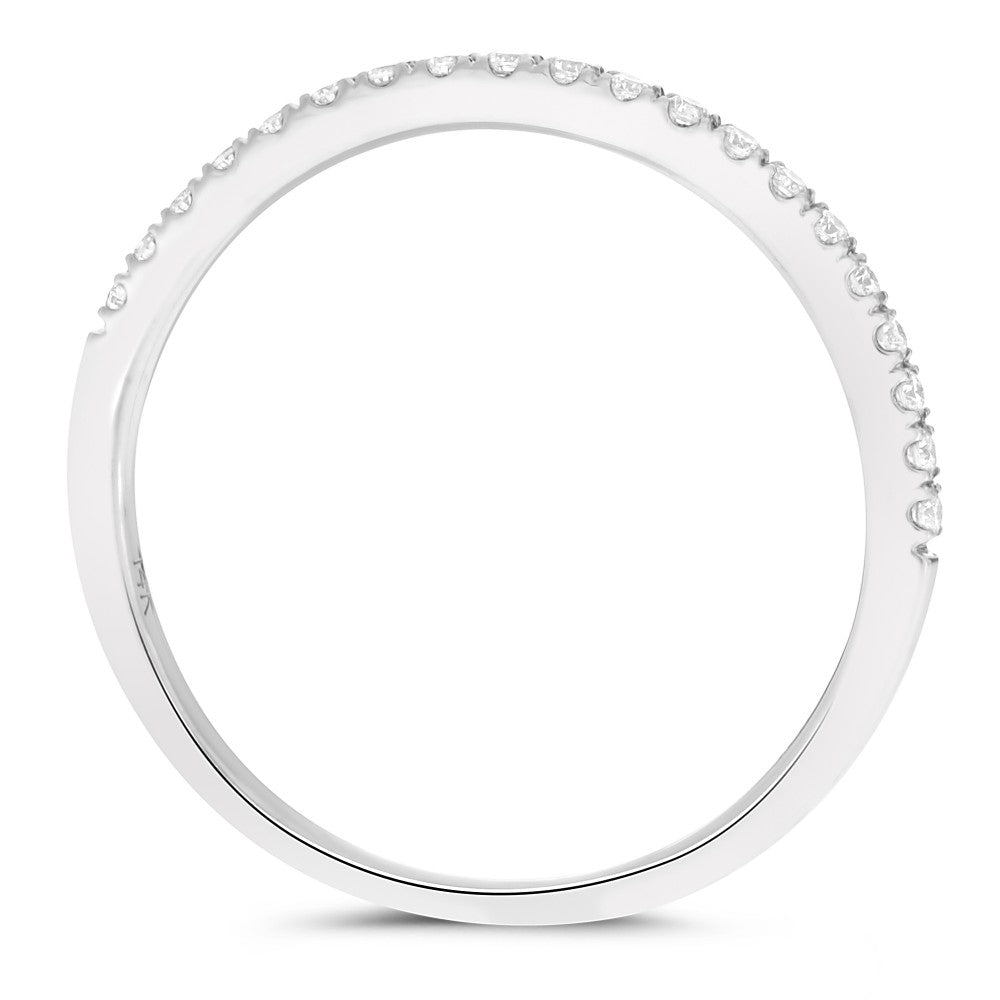 Half Pave White Diamond Band