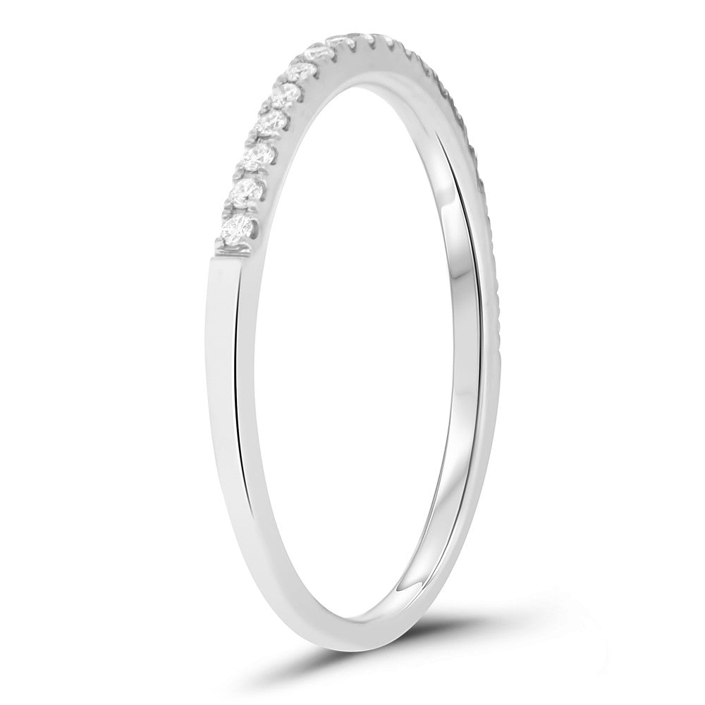 Half Pave White Diamond Band