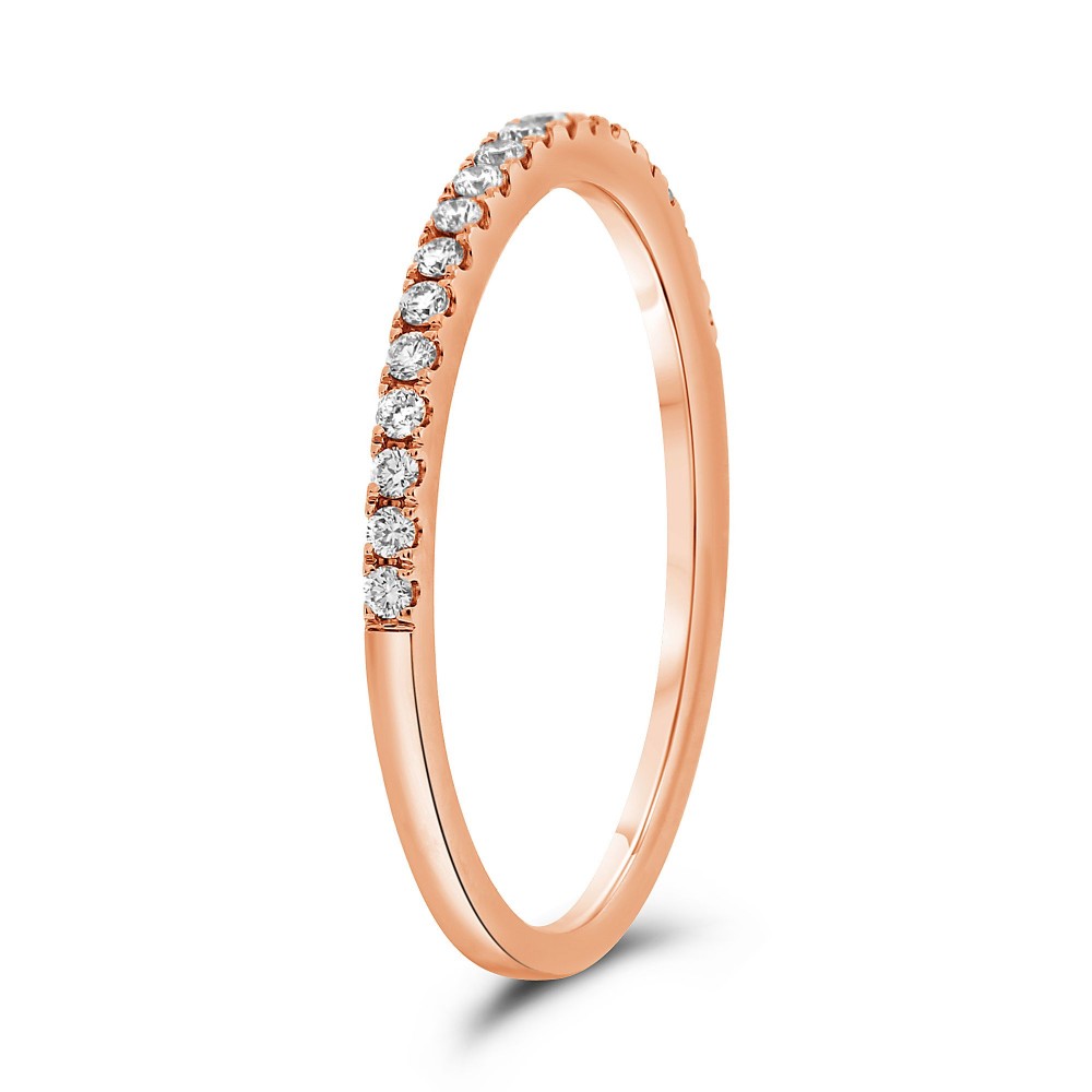 Half Pave White Diamond Band