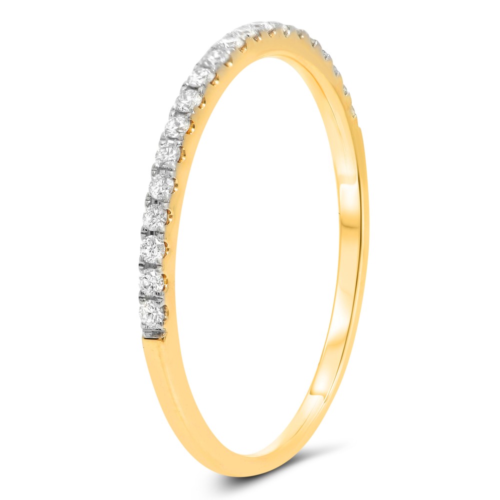 Half Pave White Diamond Band