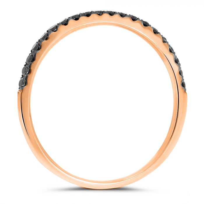 14k Half Pave Black Diamond Band