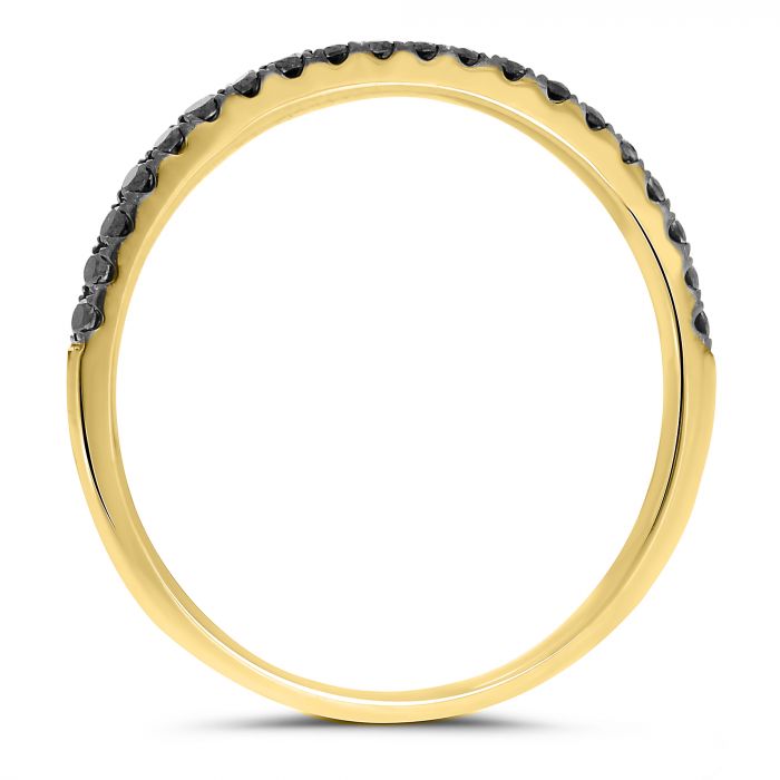 14k Half Pave Black Diamond Band