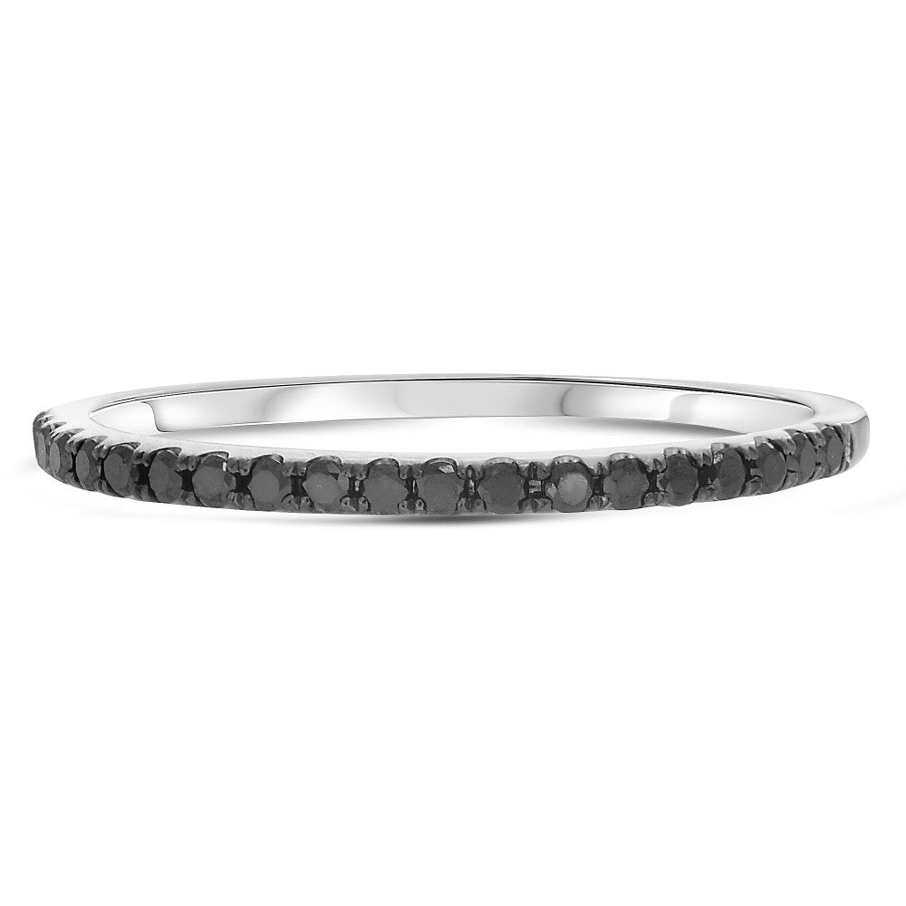 14k Half Pave Black Diamond Band