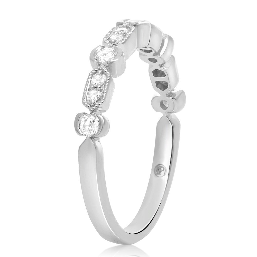 Geometric Milgrain and Diamond Band