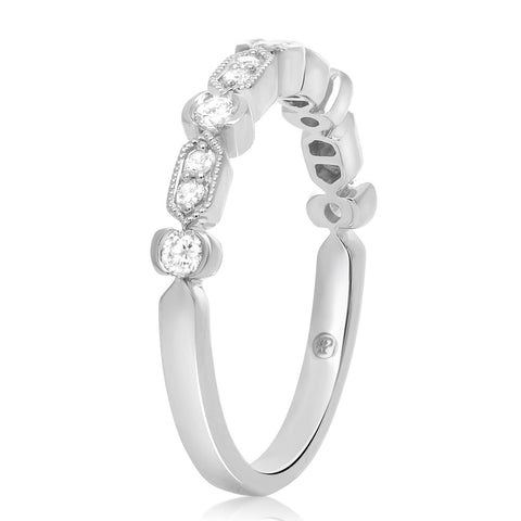 Geometric Milgrain and Diamond Band