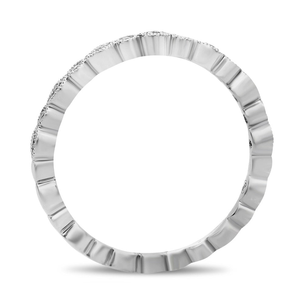 14K WHITE GOLD MARQUISE AND DOT DIAMOND BAND