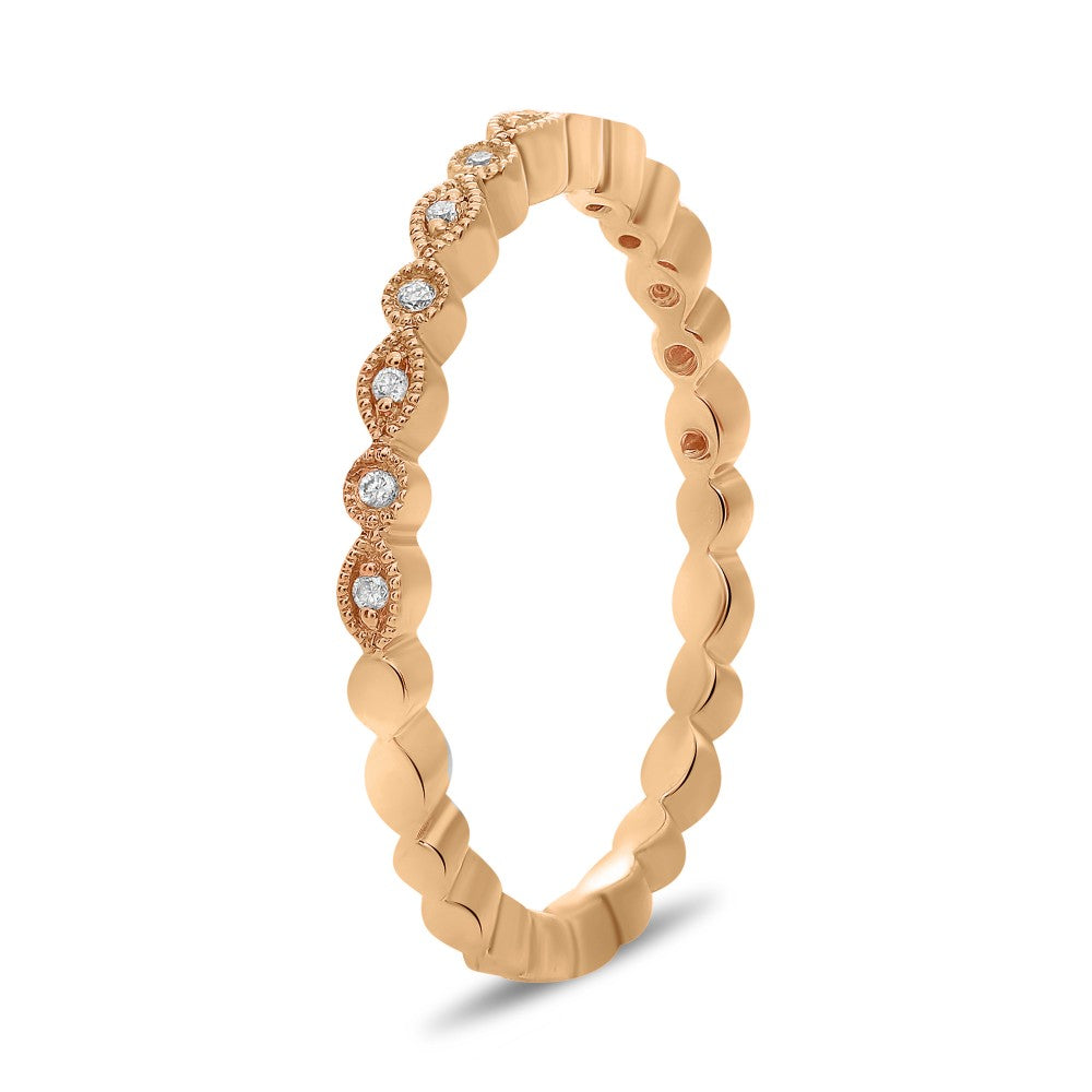ROSE GOLD MARQUISE AND DOT DIAMOND BAND