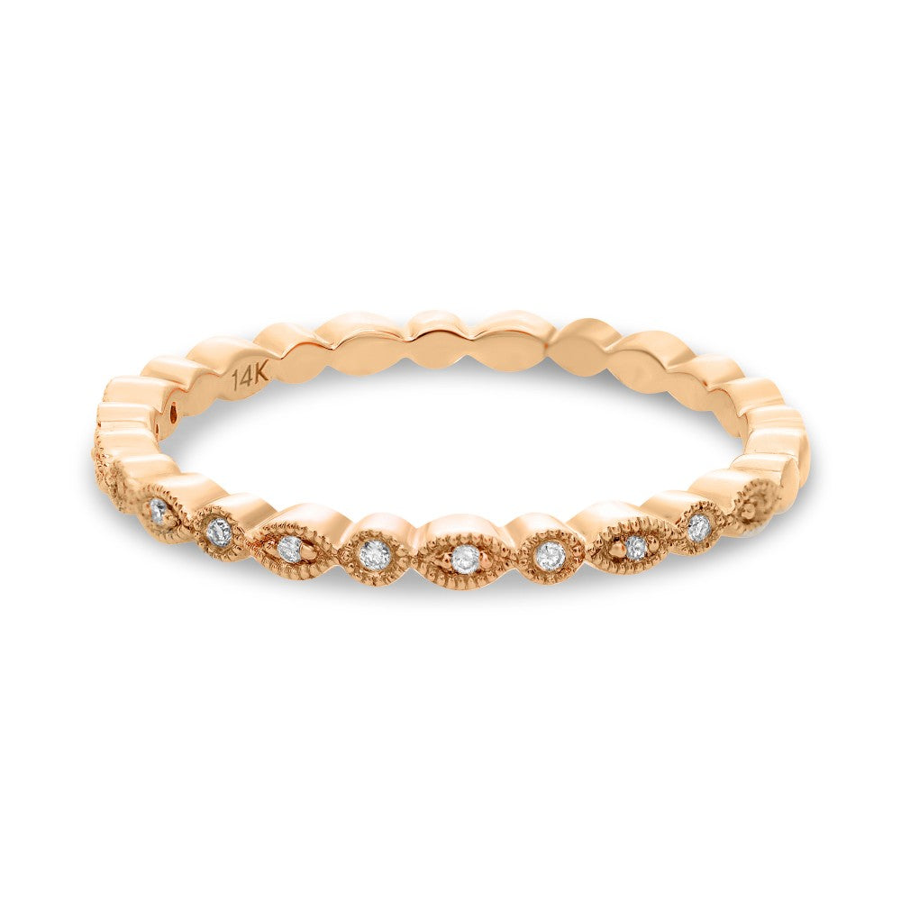 ROSE GOLD MARQUISE AND DOT DIAMOND BAND