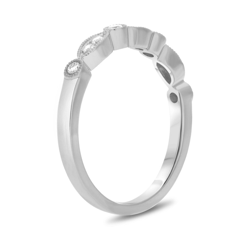 Milgrain Diamond Wedding Band