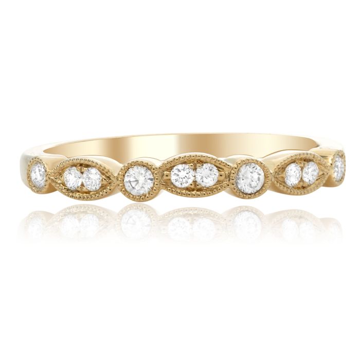Milgrain Diamond Wedding Band