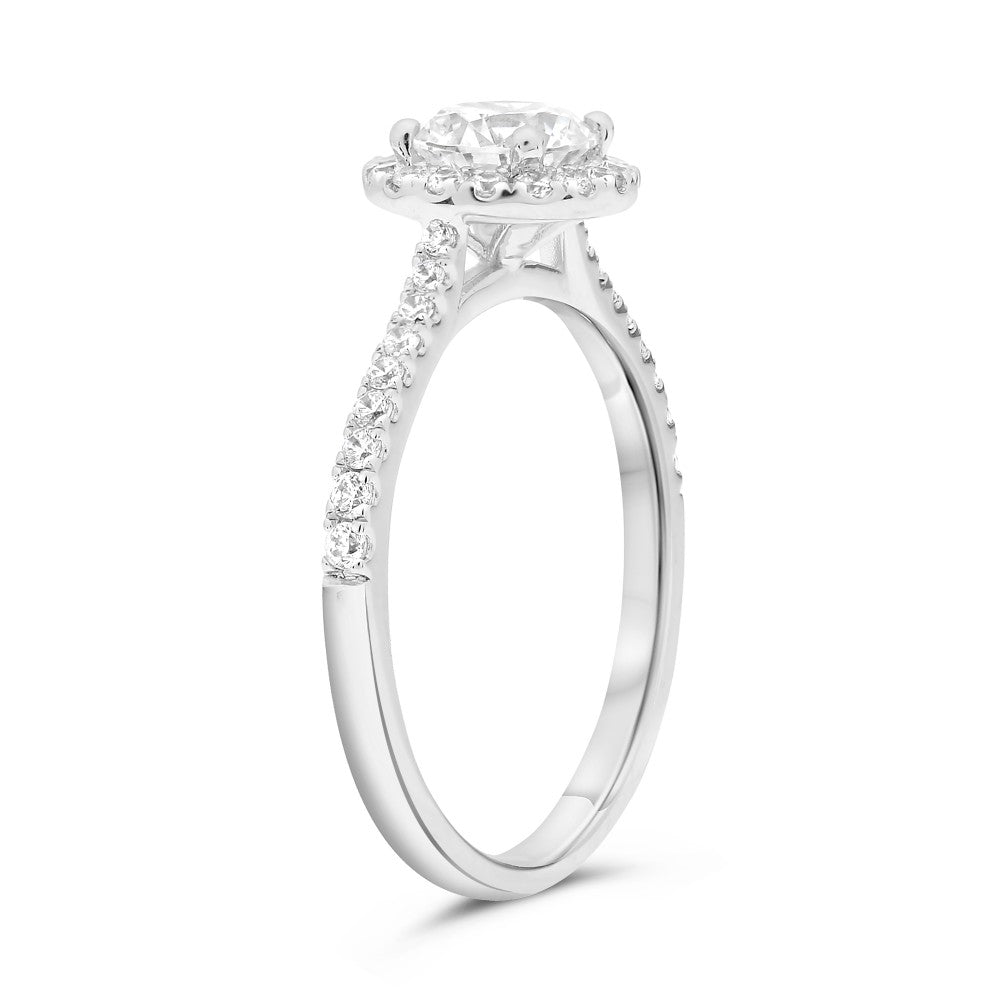 Round Halo Engagement Ring
