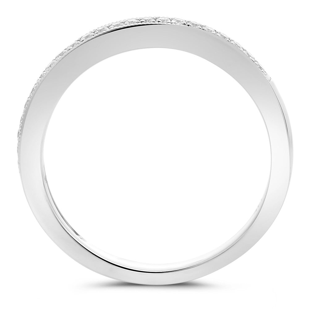 Half Pave Milgrain Diamond Band