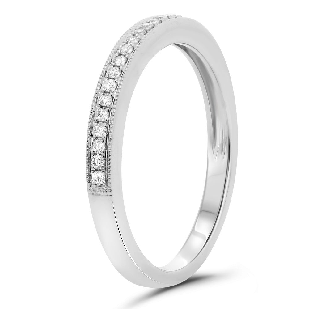 Half Pave Milgrain Diamond Band