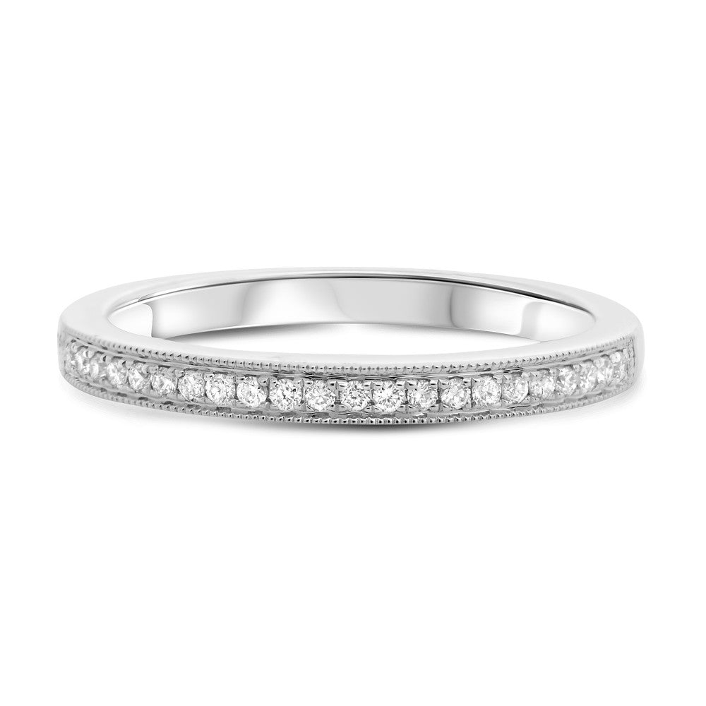 Half Pave Milgrain Diamond Band