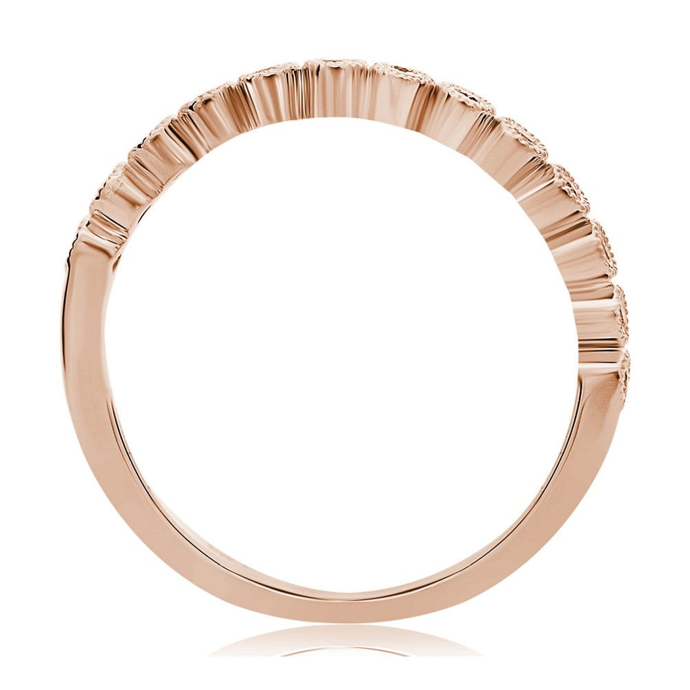 ROSE GOLD DIAMOND MILGRAIN BAND