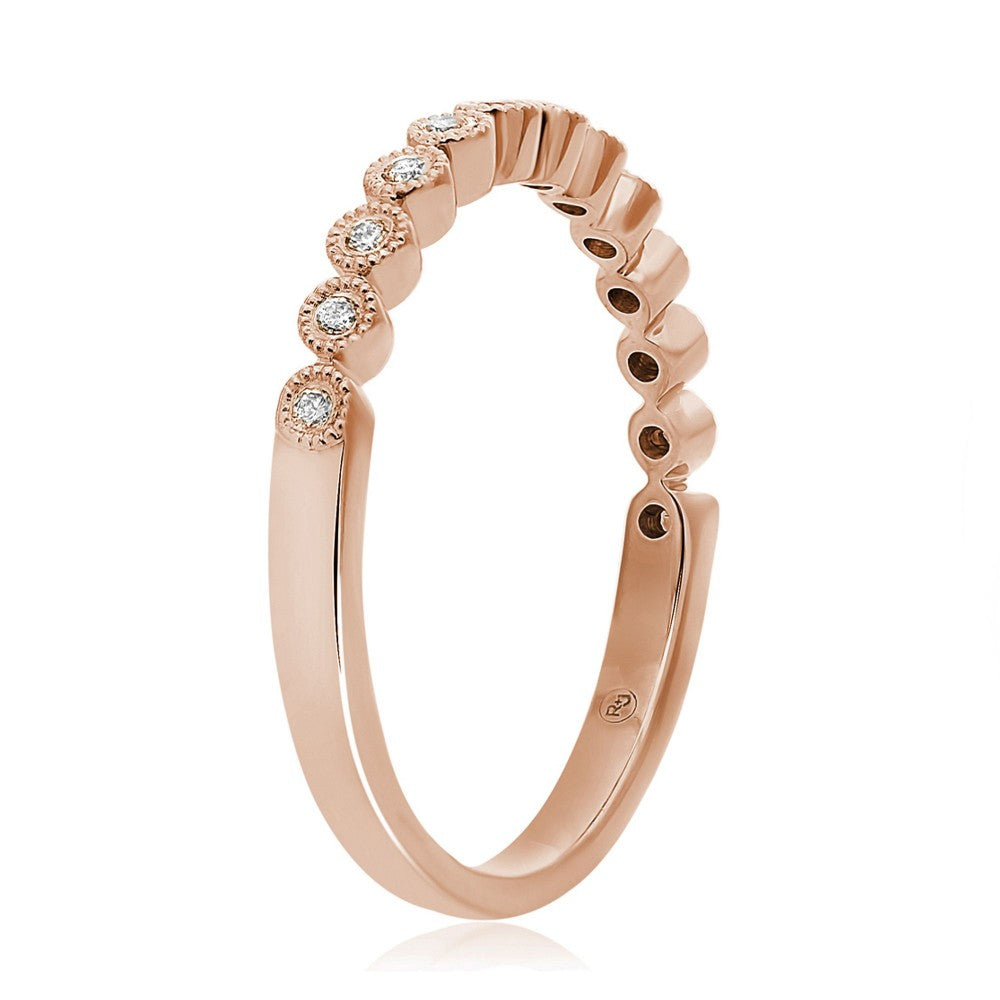 ROSE GOLD DIAMOND MILGRAIN BAND