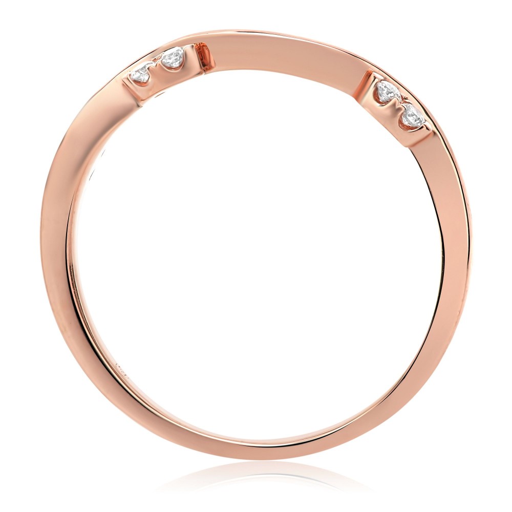 Rose Gold & Diamond Wave Band