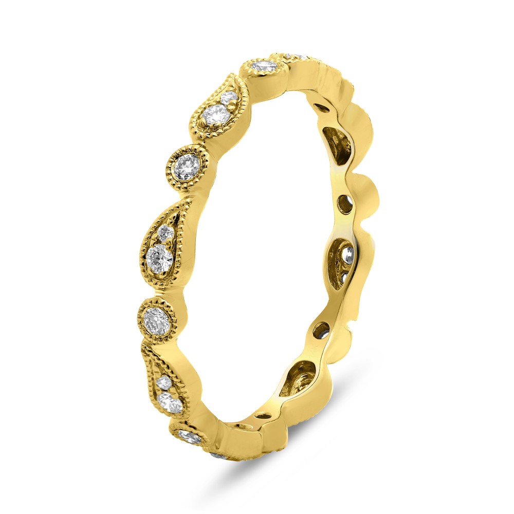 Paisley Yellow Gold Diamond Band