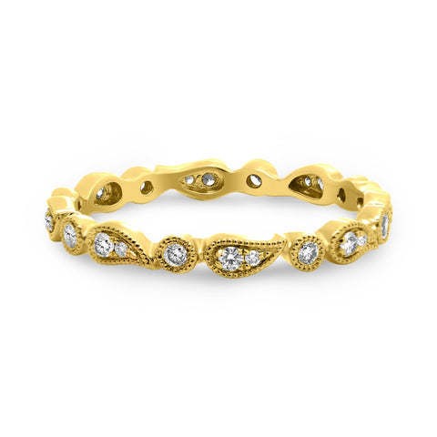 Paisley Yellow Gold Diamond Band