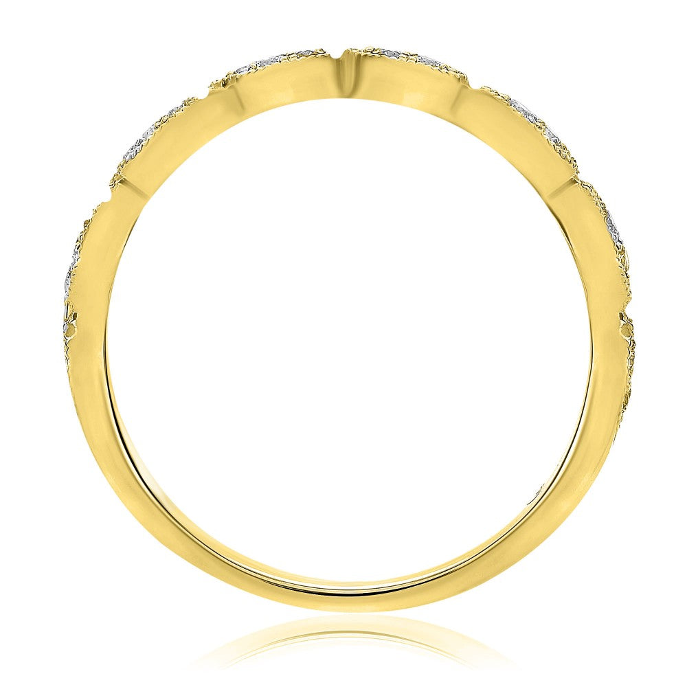 14kt YELLOW GOLD MILGRAIN MARQUISE RING