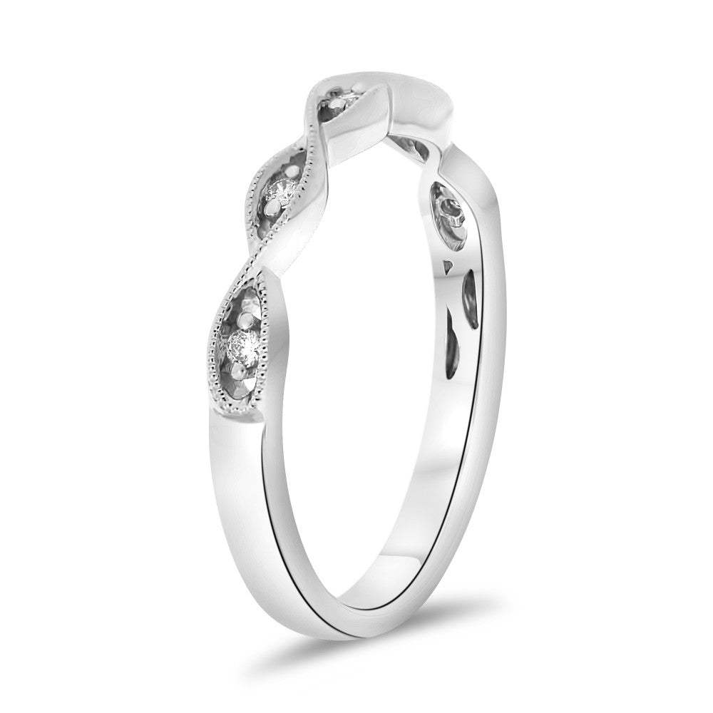 White Gold & Diamond Twist Band