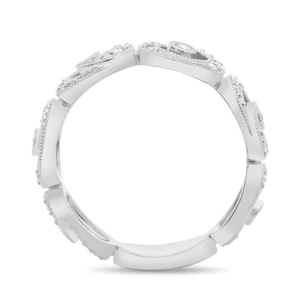 SWIRLING MILGRAIN DIAMOND BAND