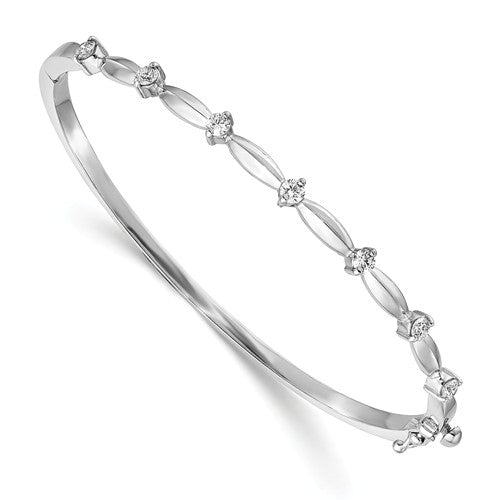 14kt White Gold Diamond Bangle