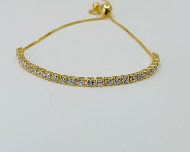 Sterling Silver and Gold Plated Adjustable Bracelet